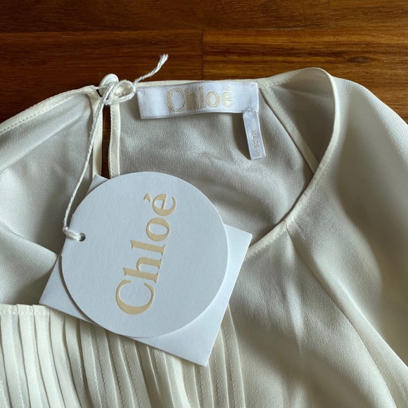 Chloe top white milk laces silk size 36 - Picture 3 of 4